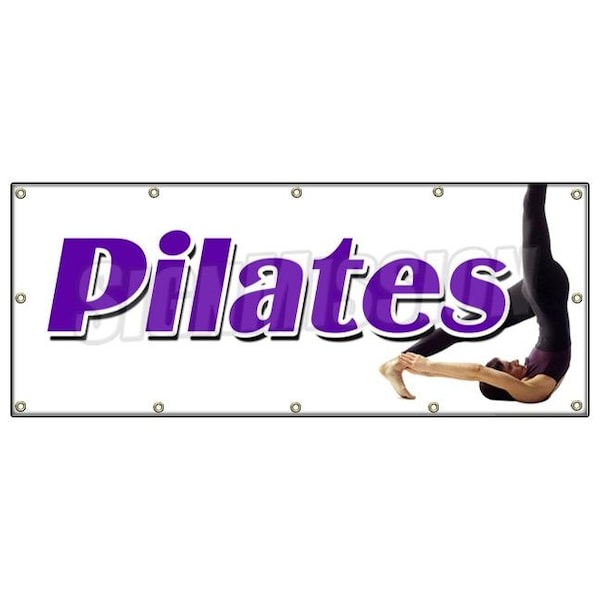 PILATES BANNER SIGN physical fitness instructor class training weight